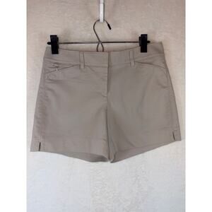 White House Black Market Khaki Beige Cream Shorts Size 2